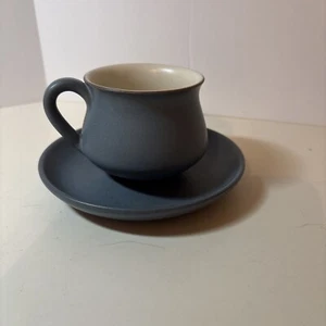 Denby English Stoneware Pottery Echo Blue Cup & Saucers - Picture 1 of 6
