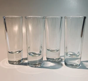 Tiradores altos de whisky/tequila Crisa Libbey fondo grueso transparente 2 oz. Juego de 4 de colección - Imagen 1 de 8