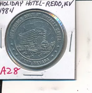 $1 GETTONE CASINÒ - HOLIDAY HOTEL RENO NV 1984 #A28 DOLLARO D'AZZARDO - L@@K! - Foto 1 di 2