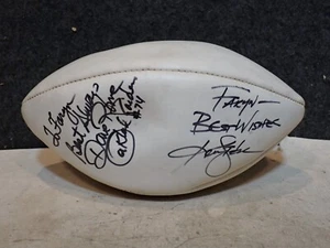 HOF KEN STABLER & DAVE ROWE OAKLAND RAIDERS AUTOGRAPH FOOTBALL BALL PLUS UNKNOWN - Picture 1 of 5