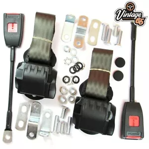 Front Pair Fully Automatic Inertia Grey Seat Belt E Approved For Classic Ford - Picture 1 of 7