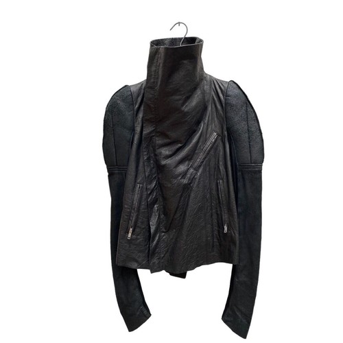 Giacca da motociclista Rick Owens Mainline in pelle nera taglia IT 40 S