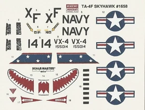 DOUGLAS TA-4F SKYHAWK 1/48 DECALS DA KIT ACADEMY (prod. SCALEMASTER) - mm 119x88 - Picture 1 of 1