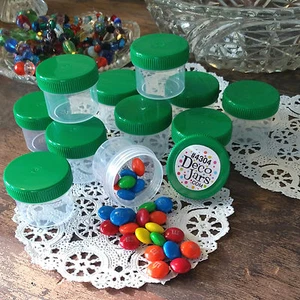 20 Plastic USA Jars Green Caps Container 1 ounce Herbal RX 4304 DecoJars - Picture 1 of 4