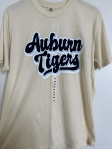 AUBURN TIGERS UNIVERSITY Tee Shirt NWT Size Large Ivory College Licensed - Picture 1 of 4