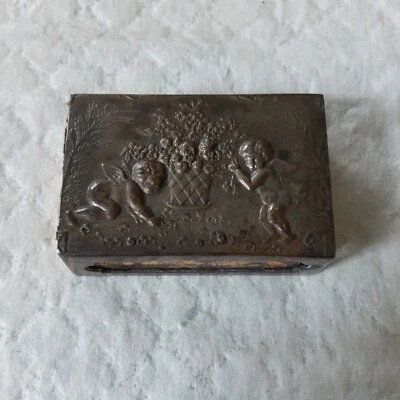 FUNDA CERILLA PLATA ESTERLINA 800 DE COLECCIÓN ALEMANIA CON QUERUBINES Foto 1 de 4