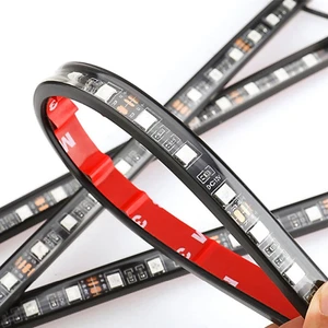 Car LED Strip Lights, 4Pcs 48 LED Interior Lights, Multicolor Music Car Strip... - Picture 1 of 12