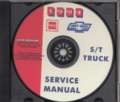 1994 San Camion Negozio Manuale CD Sonoma JIMMY S10 Pickup S 10 Blazer Chevy GMC - Immagine 1 di 2