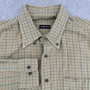 Gitman Bros Shirt Men's 2XL Olive Green Checker Long Sleeve Pocket Button Down - Picture 1 of 10