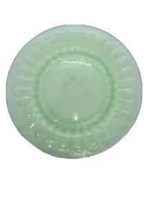 Uranium Glow Green Depression Glass Jeannette Snowflake Dinner Plate Vaseline - Picture 1 of 11