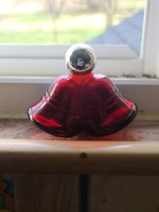 âœ…Vintage Avon Red Christmas Glass Bells bottle, empty