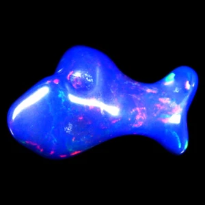 9.17 ct Eye-popping Fancy Cut (24 x 15 mm) Ethiopia Play of Colors Blue Opal - Picture 1 of 1