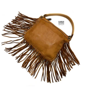 BORSA donna sacca FRANGE vera pelle lavata vintage MADE IN ITALY artigianale... - Foto 1 di 6