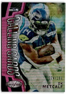 2023 Panini Certified Calling Cards Mirror Pink DK Metcalf /199 Seattle Seahawks