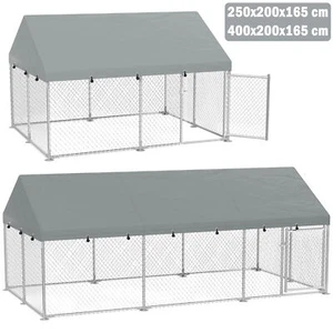 Cage à Poulailler 250x200cm/400x200cm Poulailler avec Toit Métal Cage Filaire Acier Neuf - Photo 1/14