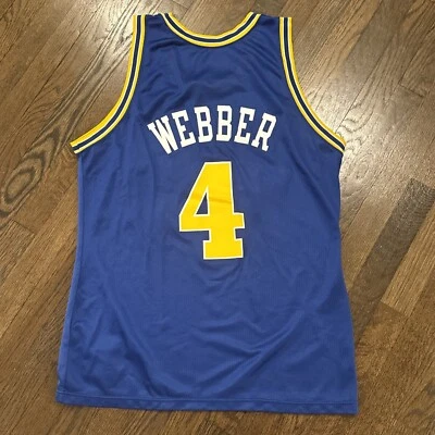 Camiseta Golden State Warriors Chris Webber Masculina Grande Azul Champion 44 - Imagem 1 de 4
