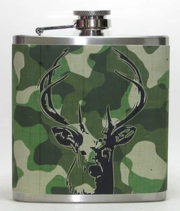 CAMO DEER HUNTING HUNTER HUNT GIFTS 6 OZ PARTY HIP FLASK FLASKS BIRTHDAY GIFT! - Picture 1 of 1