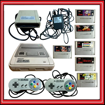 Console Super Nintendo SNES Originale + 6 Giochi + 2 Controller + Cavi Retrogame - Immagine 1 di 4