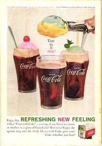 Coca Cola Print Ad Ice Cream Sherbert Coke Float Dessert Vintage c1961 - Picture 1 of 1