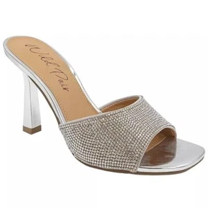Wild Pair Women's Luuna 2 Slide Dress Sandals, Crystal/Silver Size 5M - Picture 1 of 6