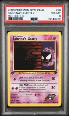 2000 POKEMON GYM CHALLENGE 96 SABRINA'S GASTLY PSA 8 NM MINT 1ST EDITION - Image 1 of 2