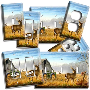 WHITETAIL DEER BUCK COUNTRY FARM BARN LIGHT SWITCH OUTLET WALL PLATES ROOM DECOR - Picture 1 of 34