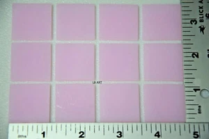 0421.30 12 PIECES OPAQUE PETAL PINK 1" x 1" 3mm BULLSEYE 90 COE FUSING GLASS - Picture 1 of 1