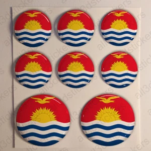 Autocollants Kiribati Adhésif Drapeau Kiribati 3D Résine Relief Autocollant Rond - Picture 1 of 1