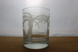 Rolf Crystal Palm TreeDouble Old Fashioned Glass Tumbler Etched Clear MInty! - Picture 1 of 4