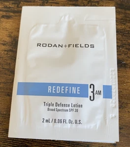New (5) Rodan + Fields Redefine Step 3 AM Triple Defense Lotion SPF 30 Samples - Picture 1 of 4