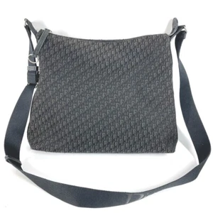 Dior Trotter logo Bag Crossbody Shoulder Bag Leather/Canvas Black - Picture 1 of 14