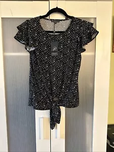 Adrianna Pappell donna bianco e nero a pois taglia XS maniche corte - Foto 1 di 2