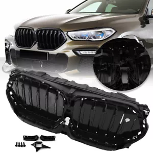 Gloss Black For 2019+ BMW X6 G06 Front Active Grille Shutter Air Inlet Radiator - Picture 1 of 14
