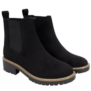 Kensie Chelsea Faux Suede Boot - Black - 8 - Picture 1 of 5