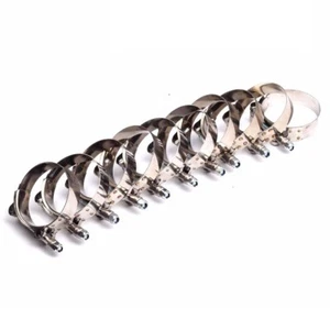 301 Stainless Steel zinc coated T-Bolt Clamp Intercooler Silicone Hose Turbo - Foto 1 di 4