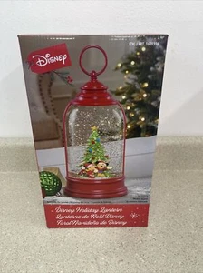 Disney Lanterna Vacanze Topolino Natale Neve Acqua Globo Glitter 2023 Rosso - Foto 1 di 7