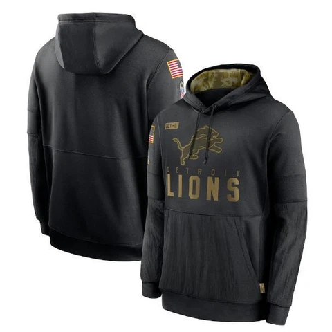 Mens Detroit Lions Salute to Service Sideline Therma Performance Pullover Hoodie Cover