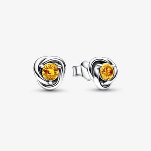 Pandora authentischer November Geburtsstein Ewigkeit Kreis Ohrstecker 292334C04 - Bild 1 von 5