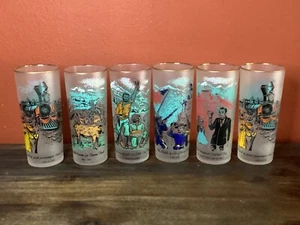 Vintage Set of 6 Libbey Frosted Glasses Colorado Rush to the Rockies - Picture 1 of 5