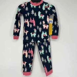 Tucker + Tate Kid's Sleepwear 2Piece Llamas Christmas Pajama Sets Navy 5Y NWT - Picture 1 of 6