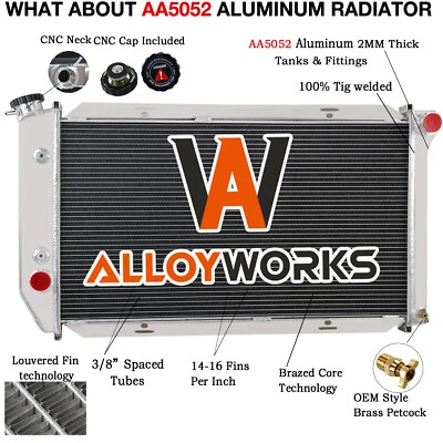 4 Row Aluminum Radiator Fits 1972-1975 Ford Ranchero/1973-1976 Lincoln Mark IV Foto 1 de 4