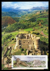 FRANCE 2014 Carte Maximum Card ATM LISA 62 Philapostel Murol castle château - Imagen 1 de 1