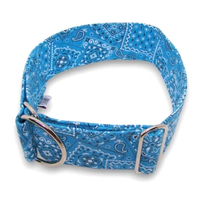 Galgo Store Limited Slip Martingale Dog Collar Slip On Blue Bandana NEW Size L - Picture 1 of 5