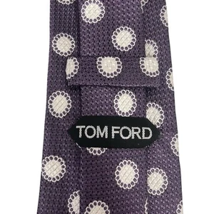 Tom Ford Men's Tie Eggplant Purple Geometric Silk Italy 3 5/8" (W) x 59" (L) euc - Picture 1 of 7