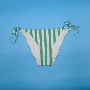 Victorias Secret XL Green White Striped Brazilian Hipster MSU Bikini Bottom New - Picture 1 of 6