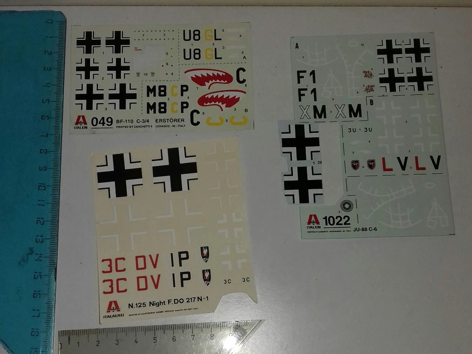 JUNKERS JU 88 C 6+ DORNIER 217 N1+ MESSERS. 110 DECAL 1/72 ITALERI 1022,125,049 - Immagine 1 di 1