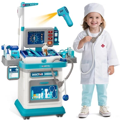 Doctor Kit for Toddlers 3-5, Doctors Play Set with Cart & Costume, Pretend Dr... - Image 1 of 4