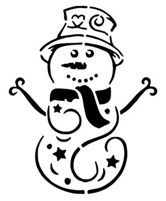Really Great Stencils, Starry Snowman, 5x6", Christmas, Jolly, Frosty, Stars - Image 1 of 2