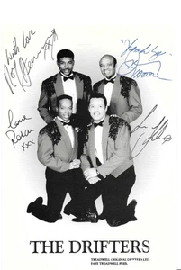 THE DRIFTERS signed 4 members with COA .... 8x6 - Picture 1 of 6