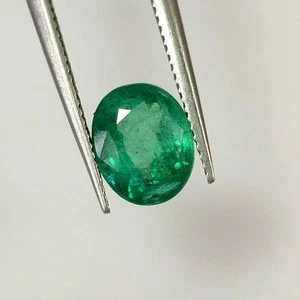 Smeraldo naturale 1,86 ct taglio ovale top verde buona lucentezza pietra preziosa miniera zambiana - Foto 1 di 4